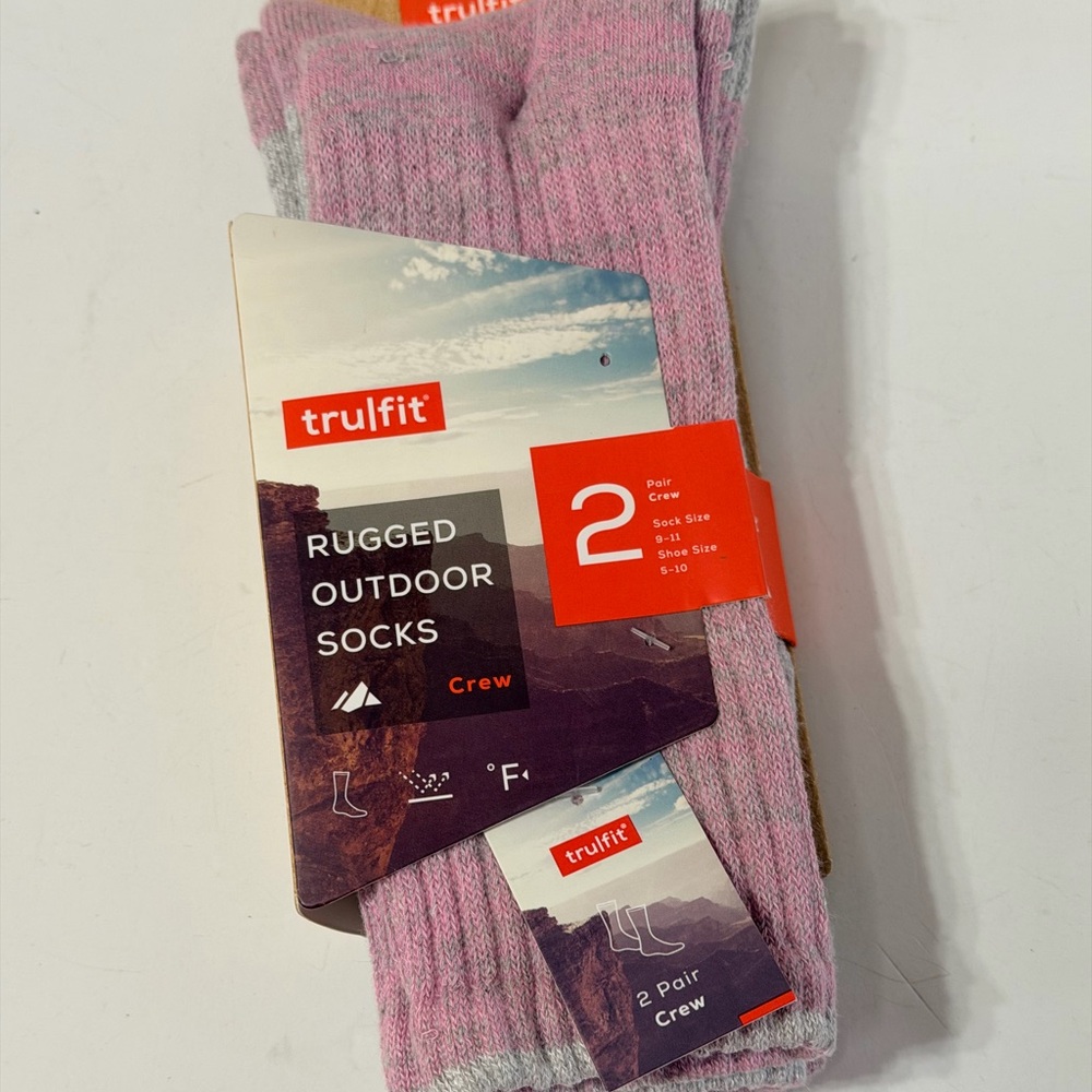 Trukfit Pink and Gray Rugged Outdoor Crew Socks - 2 Pair